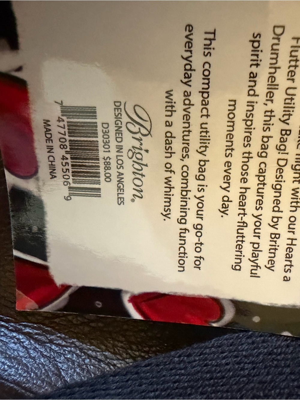 Brighton Hearts a Flutter Crossbody Bag NWT Retail $88 - Picture 10 of 10